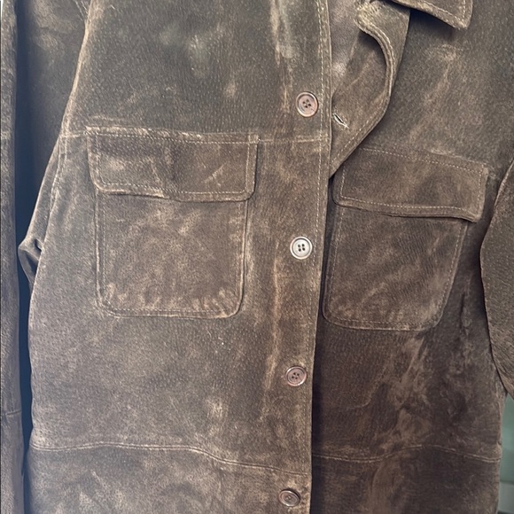 Men's Brown suede  Jacket - Picture 3 of 4